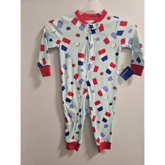 July 4th 3-6m Pajama - New - Red Blue Memorial Day 4th Of July Labor Day - Picture 1 of 7